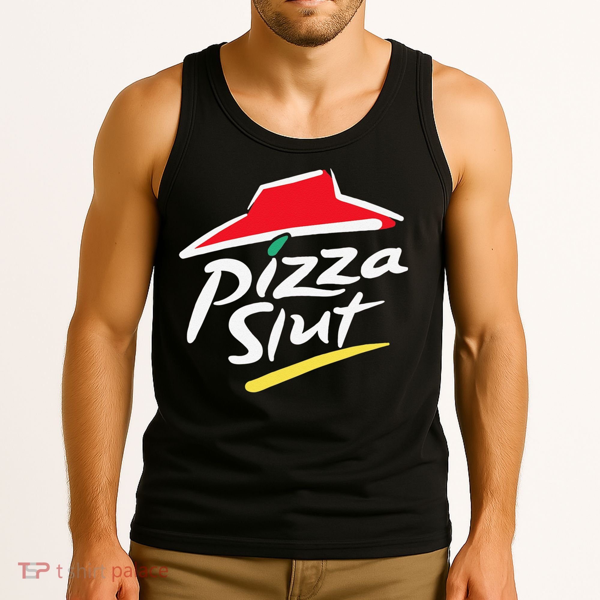 Pizza Slut Pepperoni Cheese Slice Tank Top