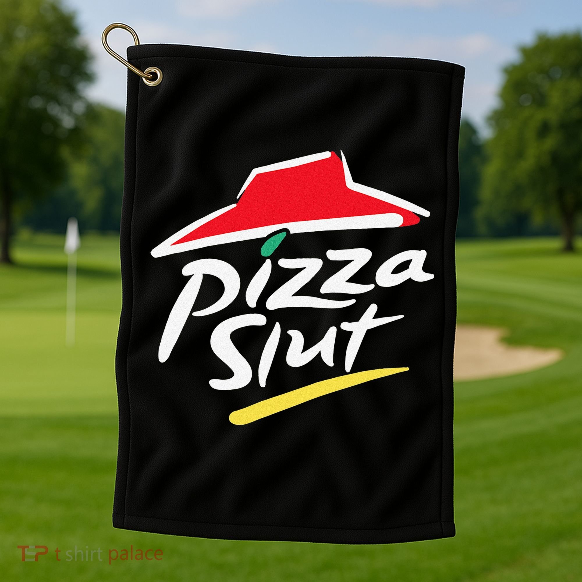 Pizza Slut Pepperoni Cheese Slice Golf Towel