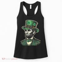 Patriotic St Patricks Day Irish Abraham Lincoln Funny Women's Tank Top thumb 0
