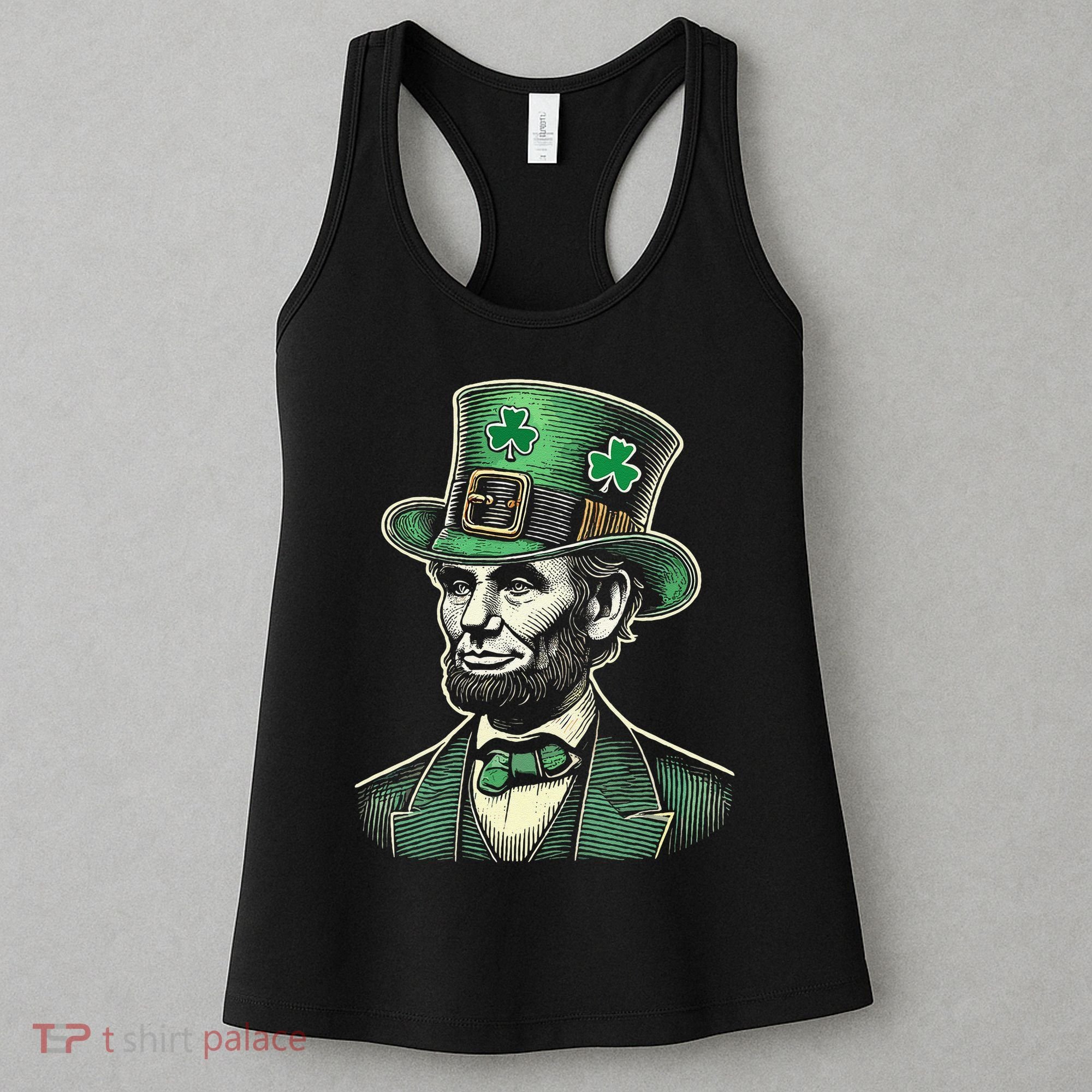 Patriotic St Patricks Day Irish Abraham Lincoln Funny Women's Tank Top