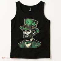Patriotic St Patricks Day Irish Abraham Lincoln Funny Tank Top thumb 2