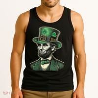 Patriotic St Patricks Day Irish Abraham Lincoln Funny Tank Top thumb 3