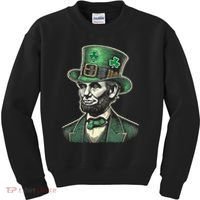Patriotic St Patricks Day Irish Abraham Lincoln Funny Kids Sweatshirt thumb 0