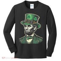 Patriotic St Patricks Day Irish Abraham Lincoln Funny Kids Long Sleeve Shirt thumb 0