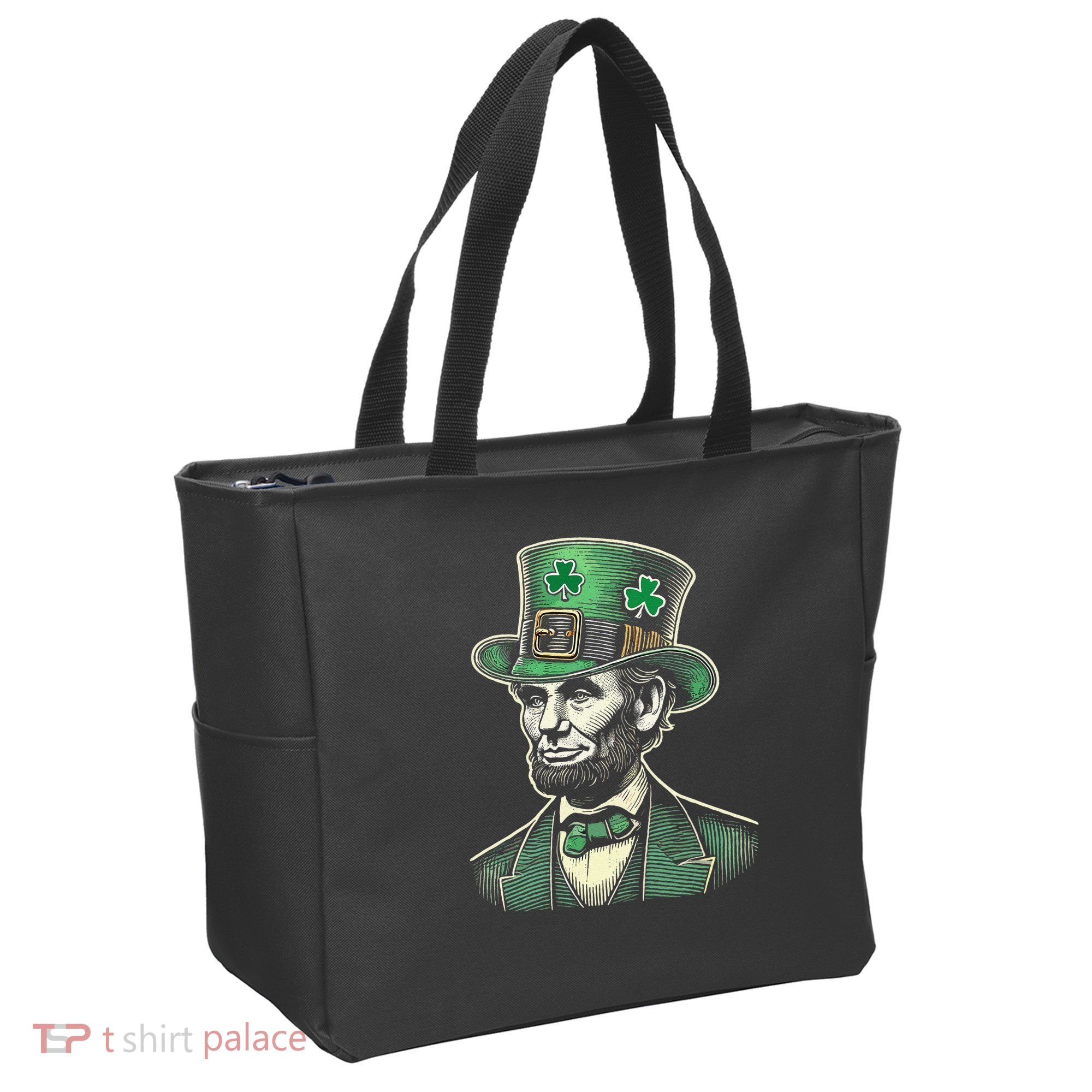 Patriotic St Patricks Day Irish Abraham Lincoln Funny Tote Bag