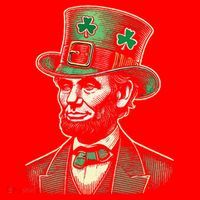Patriotic St Patricks Day Irish Abraham Lincoln Funny Santa Hat thumb 1