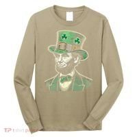 Patriotic St Patricks Day Irish Abraham Lincoln Funny Long Sleeve Shirt thumb 0