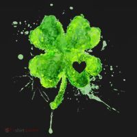 Painted St Patricks Day Shamrock Heart St Paddys Day Clover Women's Hoodie thumb 2