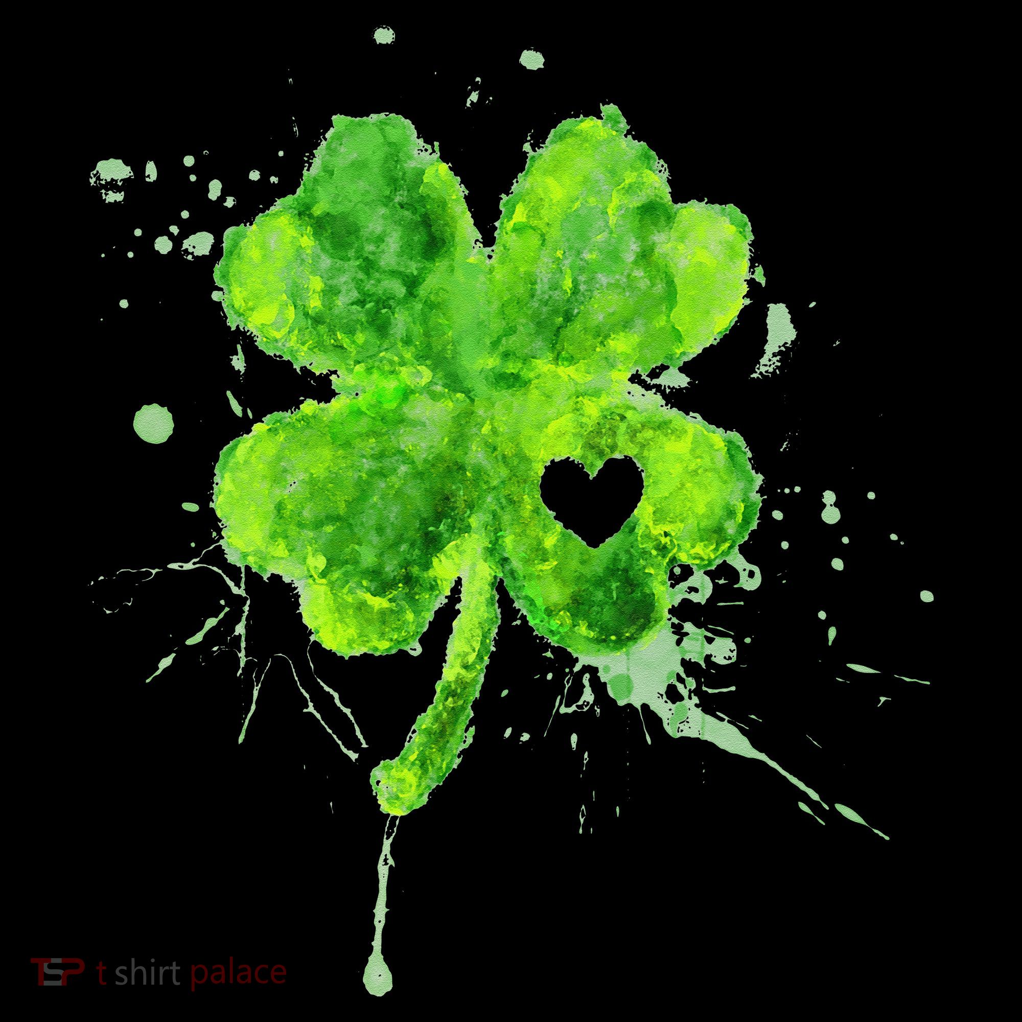Painted St Patricks Day Shamrock Heart St Paddys Day Clover Women's Hoodie
