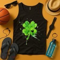 Painted St Patricks Day Shamrock Heart St Paddys Day Clover Tank Top thumb 4