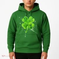 Painted St Patricks Day Shamrock Heart St Paddys Day Clover Hoodie thumb 2