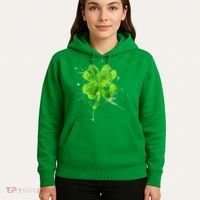 Painted St Patricks Day Shamrock Heart St Paddys Day Clover Hoodie thumb 5
