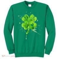 Painted St Patricks Day Shamrock Heart St Paddys Day Clover Sweatshirt thumb 0