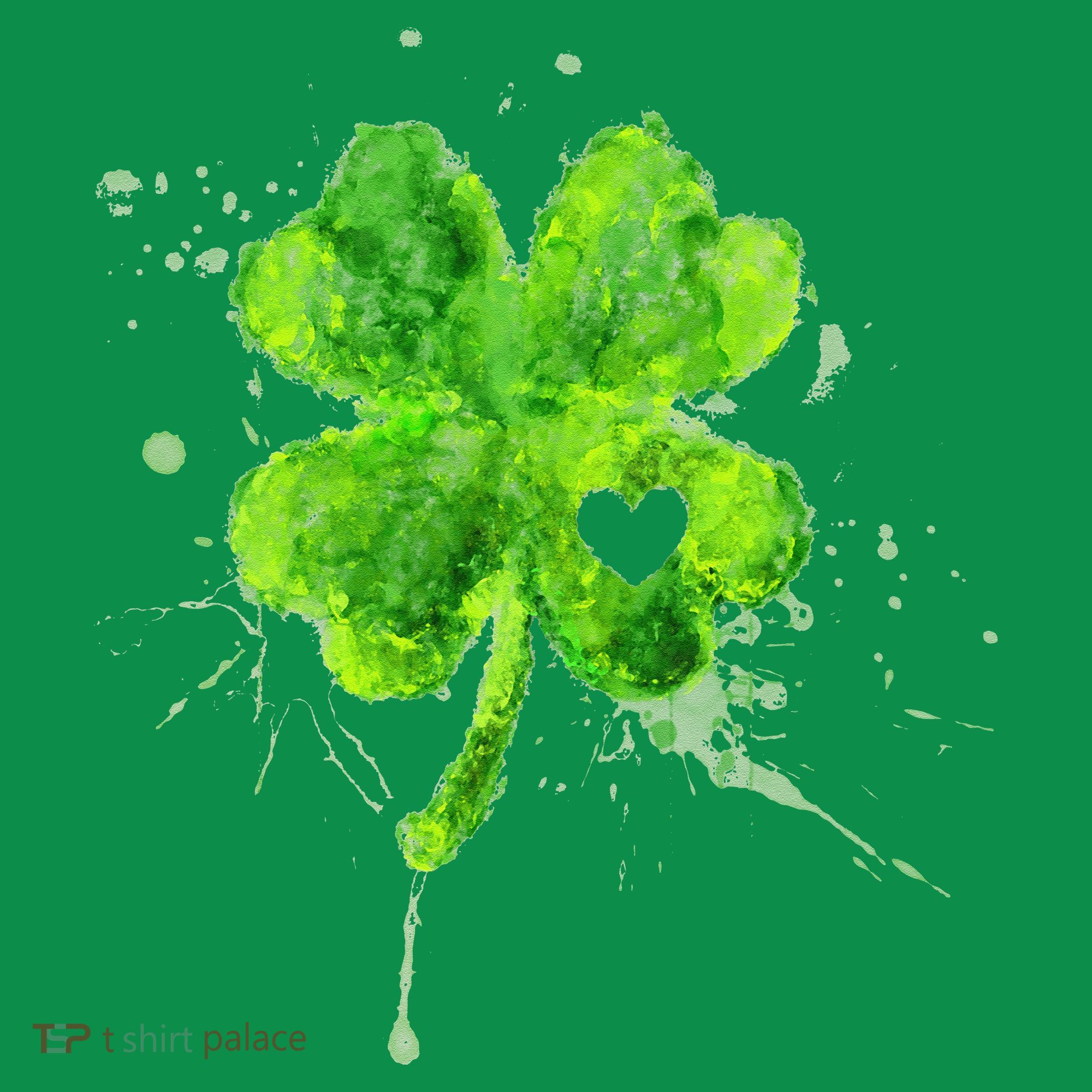 Painted St Patricks Day Shamrock Heart St Paddys Day Clover Sweatshirt