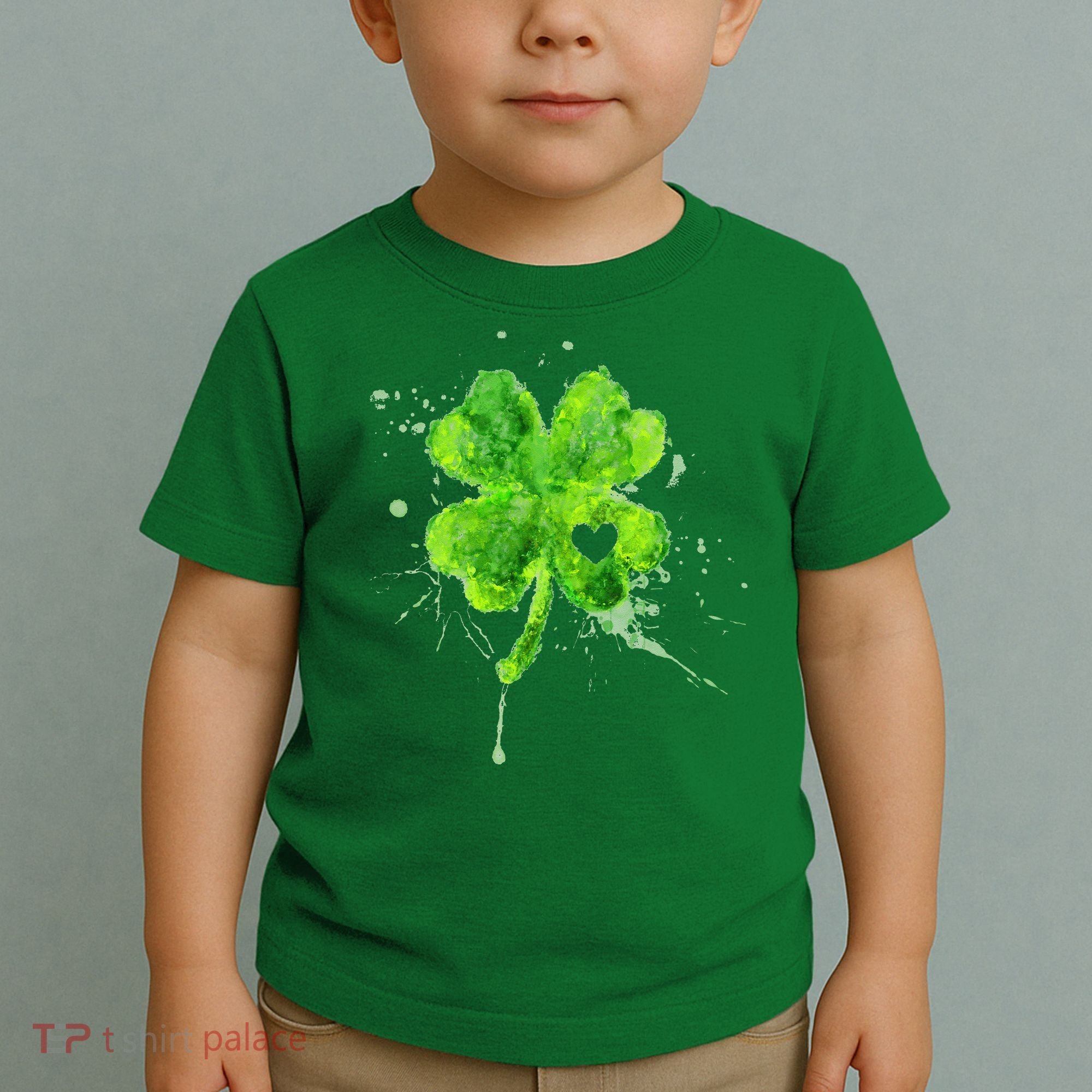 Painted St Patricks Day Shamrock Heart St Paddys Day Clover Toddler T-Shirt