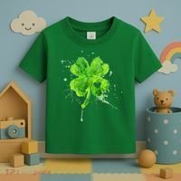 Painted St Patricks Day Shamrock Heart St Paddys Day Clover Toddler T-Shirt thumb 3