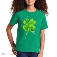Painted St Patricks Day Shamrock Heart St Paddys Day Clover Kids T-Shirt thumb 2