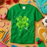 Painted St Patricks Day Shamrock Heart St Paddys Day Clover Kids T-Shirt thumb 3