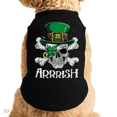 Pirate St Patricks Day Arrrish Leprechaun Doggie Tank
