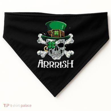 Pirate St Patricks Day Arrrish Leprechaun USA-Made Doggie Bandana