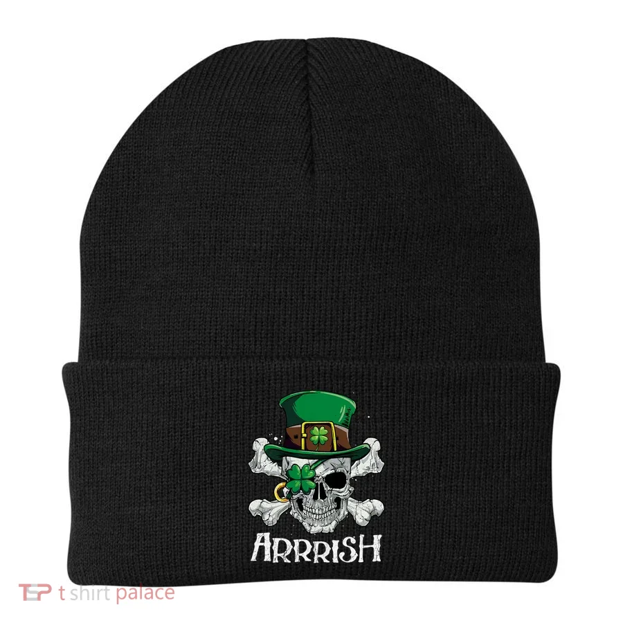 Pirate St Patricks Day Arrrish Leprechaun Beanie