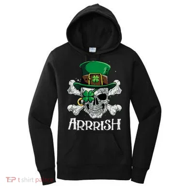 Pirate St Patricks Day Arrrish Leprechaun Women's Hoodie