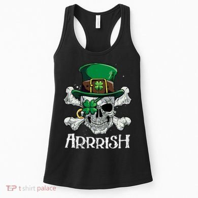 Pirate St Patricks Day Arrrish Leprechaun Women's Tank Top