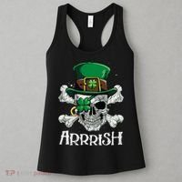 Pirate St Patricks Day Arrrish Leprechaun Women's Tank Top thumb 3
