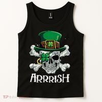 Pirate St Patricks Day Arrrish Leprechaun Tank Top thumb 2