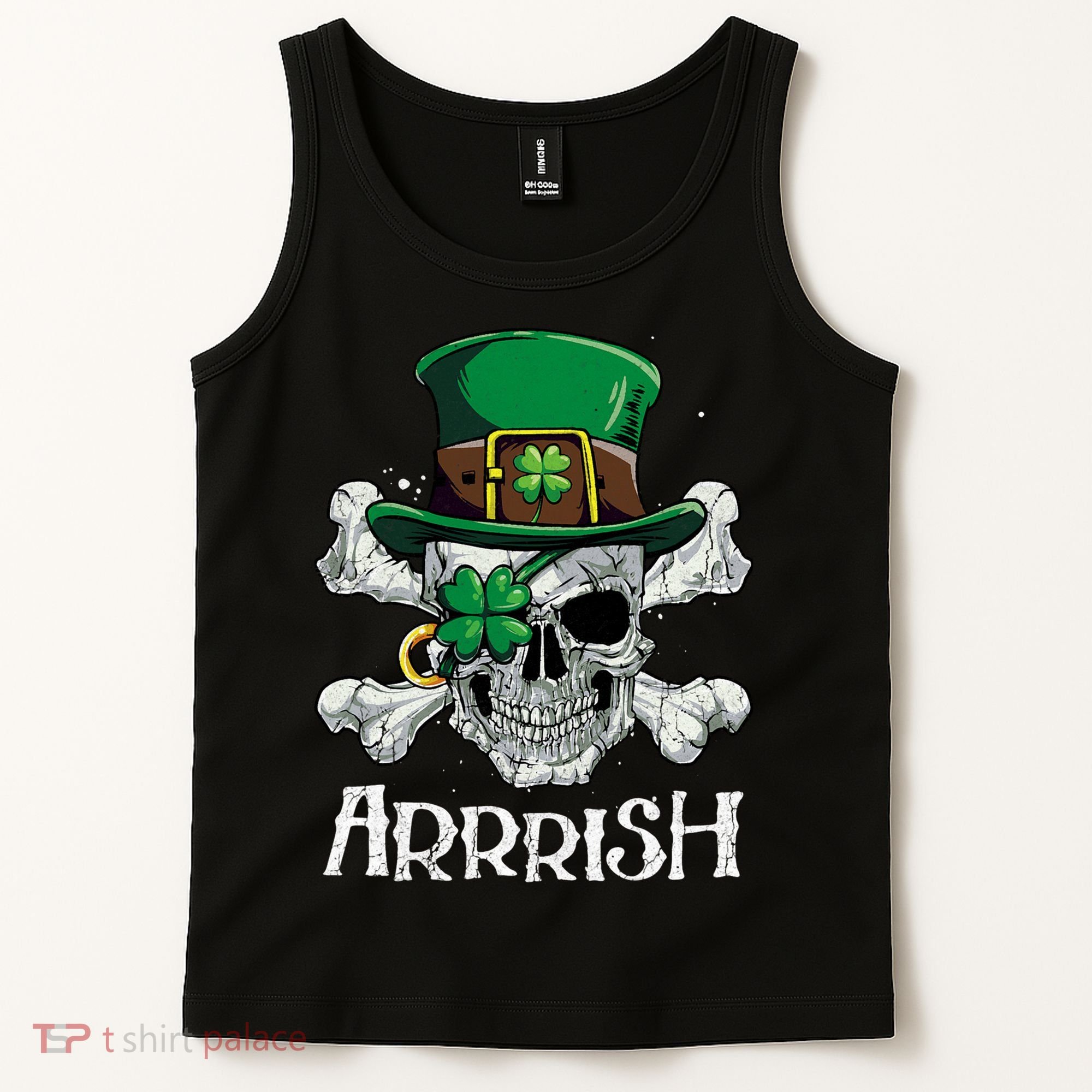 Pirate St Patricks Day Arrrish Leprechaun Tank Top