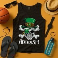 Pirate St Patricks Day Arrrish Leprechaun Tank Top thumb 4