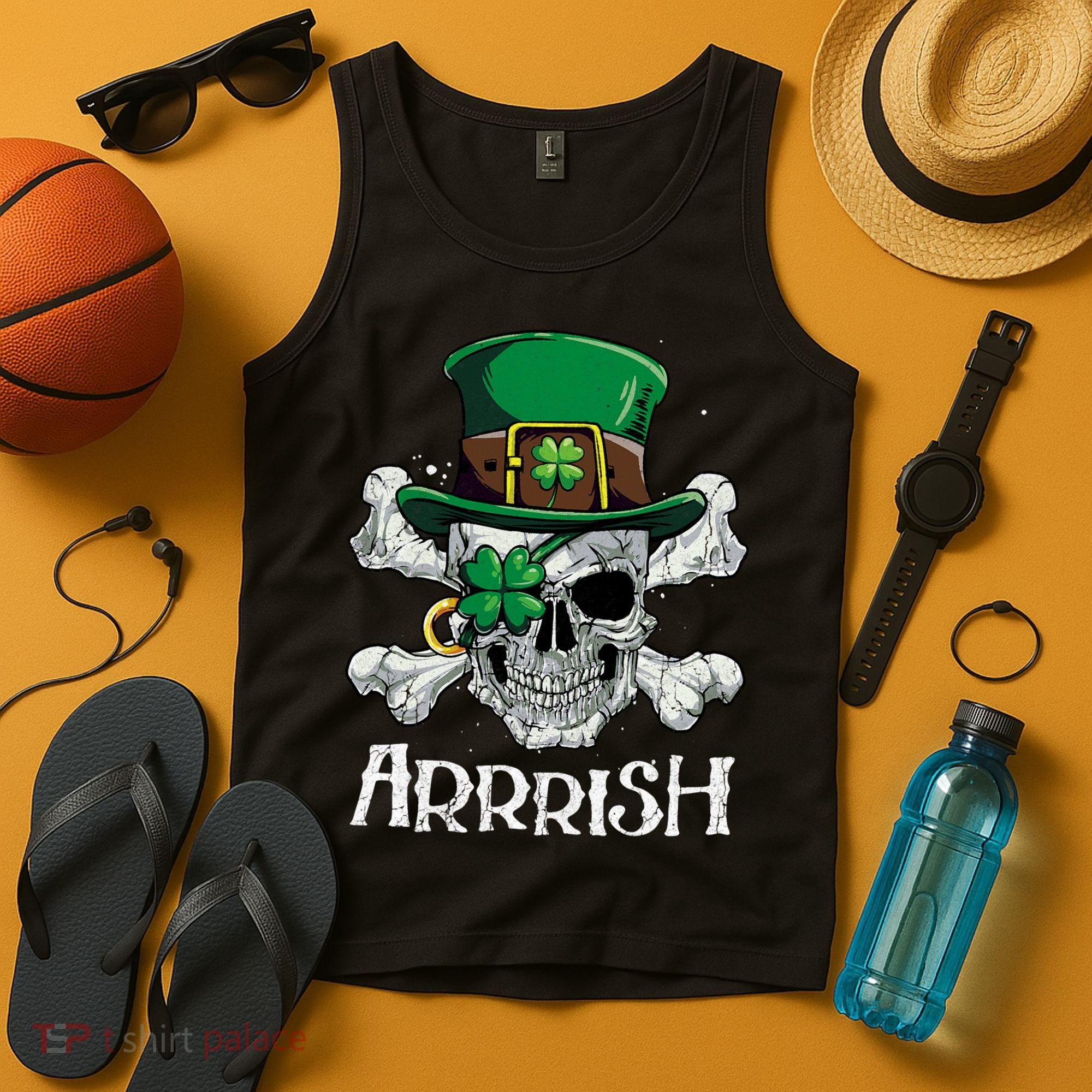Pirate St Patricks Day Arrrish Leprechaun Tank Top