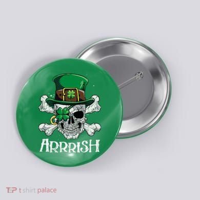 Pirate St Patricks Day Arrrish Leprechaun Button