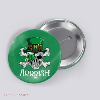 Pirate St Patricks Day Arrrish Leprechaun Button