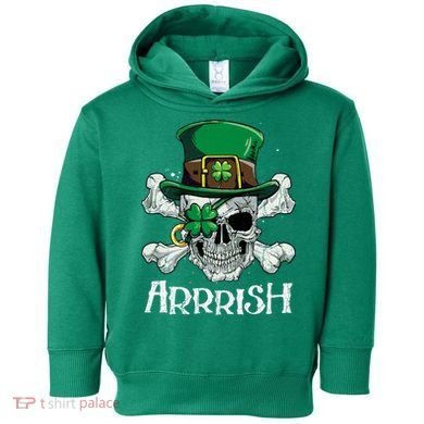 Pirate St Patricks Day Arrrish Leprechaun Toddler Hoodie