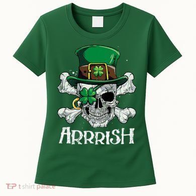 Pirate St Patricks Day Arrrish Leprechaun Women's T-Shirt