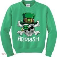 Pirate St Patricks Day Arrrish Leprechaun Kids Sweatshirt thumb 0