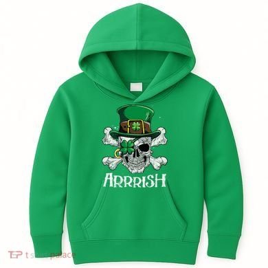 Pirate St Patricks Day Arrrish Leprechaun Kids Hoodie