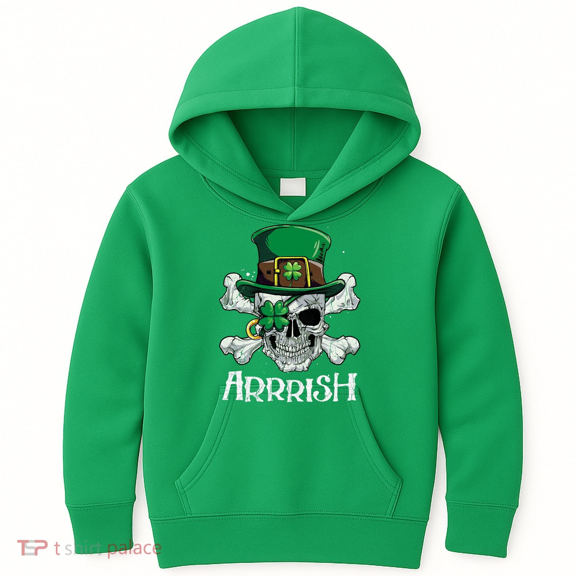 Pirate St Patricks Day Arrrish Leprechaun Kids Hoodie