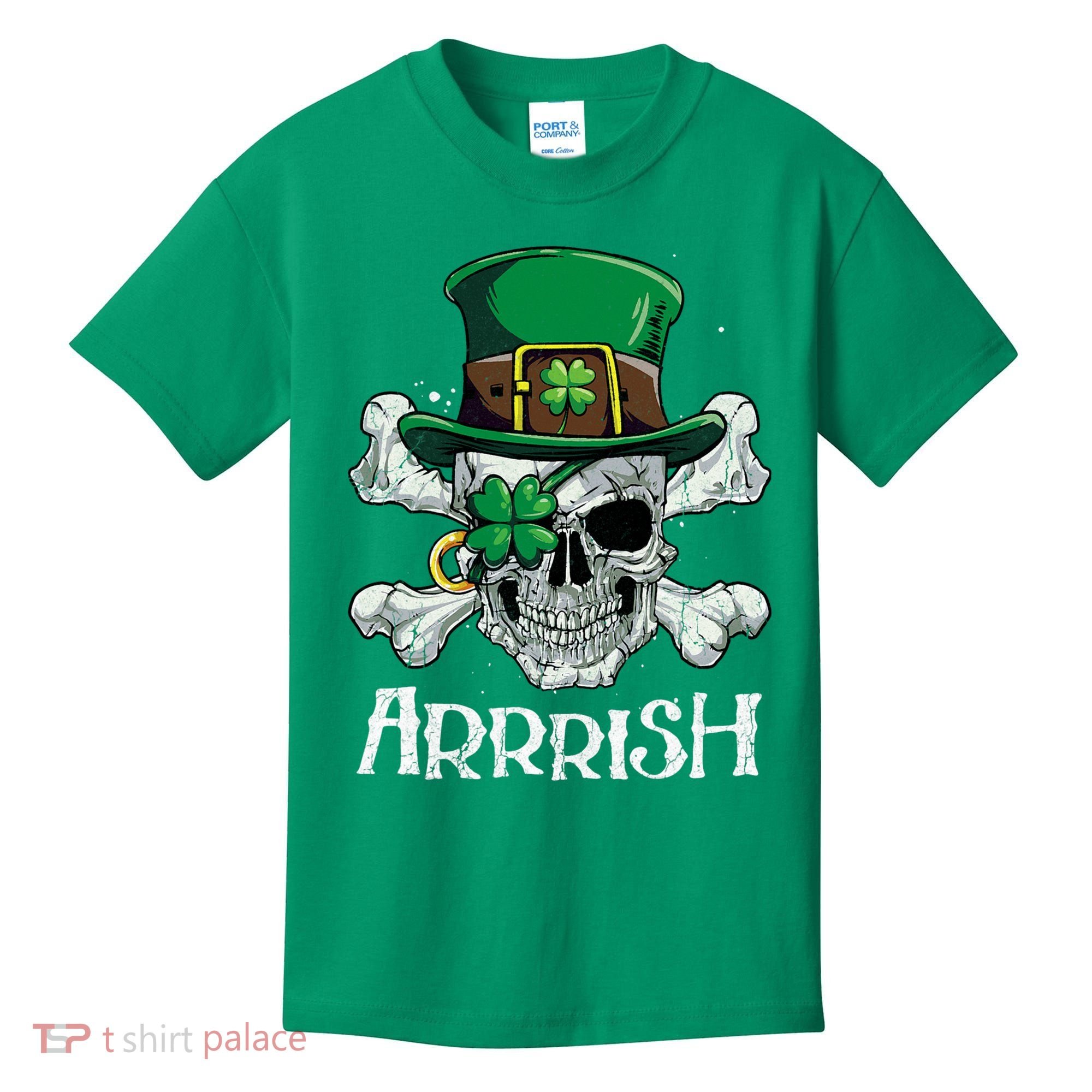 Pirate St Patricks Day Arrrish Leprechaun Kids T-Shirt