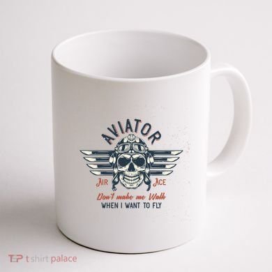 Pilot Skull Coffee Mug back
