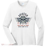 Pilot Skull Women's Long Sleeve Shirt thumb 0
