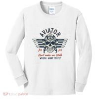 Pilot Skull Kids Long Sleeve Shirt thumb 0