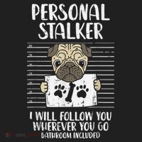 Personal Stalker Pug Funny Animal Pet Dog Lover Owner Beanie thumb 2
