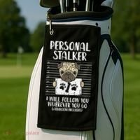 Personal Stalker Pug Funny Animal Pet Dog Lover Owner Golf Towel thumb 2