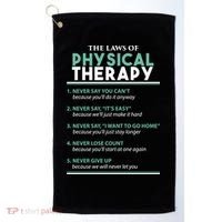 Pt School Physical Therapist The Laws Of Physical Therapy Gift Golf Towel thumb 0