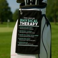 Pt School Physical Therapist The Laws Of Physical Therapy Gift Golf Towel thumb 2