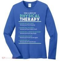 Pt School Physical Therapist The Laws Of Physical Therapy Gift Women's Long Sleeve Shirt thumb 0