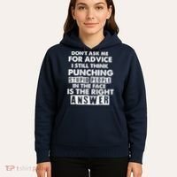 PUNCHING STUPID PEOPLE Don't Ask Me For Advice Fun Quote Hoodie thumb 5