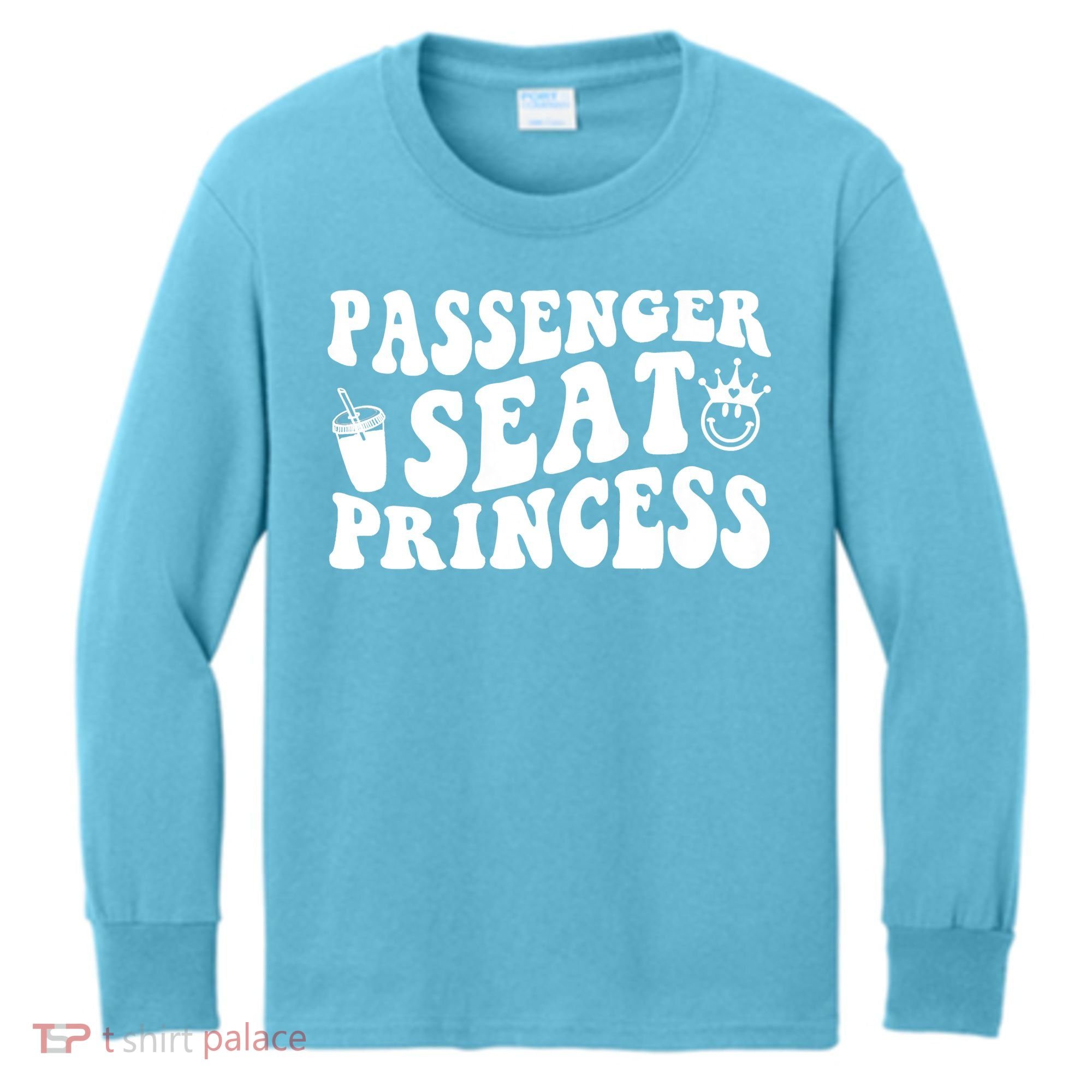 Princess Seat Passenger, Cute Girlfriend Princess Passenger Kids Long Sleeve Shirt